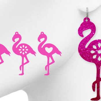 Intra απο ξύλο plywood 3mm-4mm πάχος - Σκουλαρίκια Flamingo, Σκουλαρίκια πουλιών Δίασταση 3x3 cm INTRAFABR-9359452 - Image 1