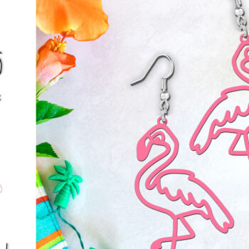 Intra απο ξύλο plywood 3mm-4mm πάχος - Σκουλαρίκια Flamingo Cut Laser | Καλοκαιρινό  Δίασταση 900x900 cm INTRAFABR-120025752 - Image 1