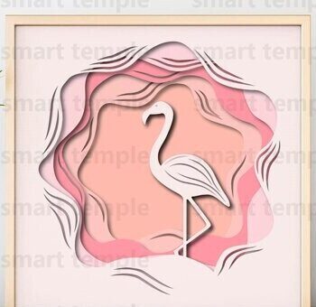 Intra απο ξύλο plywood 3mm-4mm πάχος - Εκτυπώσιμα κομμένα αρχεία Flamingo Memorial Δίασταση 30x20 cm INTRAFABR-81185406 - Image 1