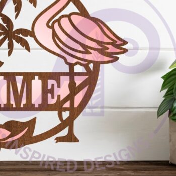 Intra απο ξύλο plywood 3mm-4mm πάχος - Πινακίδα ονόματος Flamingo  Laser Cut Δίασταση 30x20 cm INTRAFABR-99668294 - Image 1