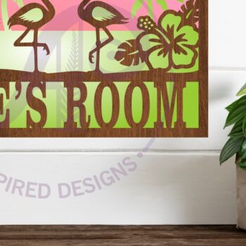 Intra απο ξύλο plywood 3mm-4mm πάχος - Σημάδι ονόματος σκηνής Flamingo  3 Layer Δίασταση 30x20 cm INTRAFABR-92904904 - Image 1