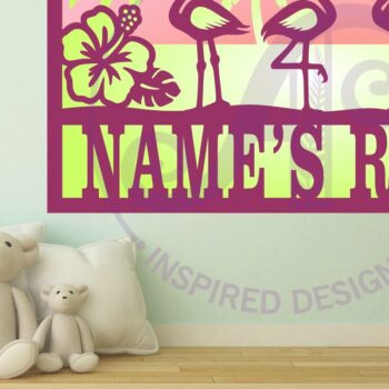 Intra απο ξύλο plywood 3mm-4mm πάχος - Σημάδι ονόματος σκηνής Flamingo  3 Layer Δίασταση 30x20 cm INTRAFABR-92904904 - Image 2