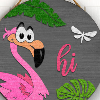 Intra απο ξύλο plywood 3mm-4mm πάχος - Flamingo , κομμένο  καλοκαιρινής πινακίδας πόρτας Δίασταση 30x20 cm INTRAFABR-118223289 - Image 1