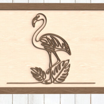 Intra απο ξύλο plywood 3mm-4mm πάχος - Flamingo Tropical Line Wall Art Δίασταση 6x6 cm INTRAFABR-123096592 - Image 1