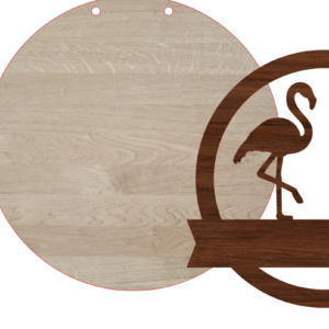 Intra απο ξύλο plywood 3mm-4mm πάχος - Σημάδι καλωσορίσματος και κενό Flamingo Δίασταση 20x20 cm INTRAFABR-13922495