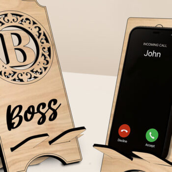 Intra απο ξύλο plywood 3mm-4mm πάχος - Υποδοχή τηλεφώνου Fleur-de-lis Letter B  Δίασταση 20x20 cm INTRAFABR-122976493 - Image 2