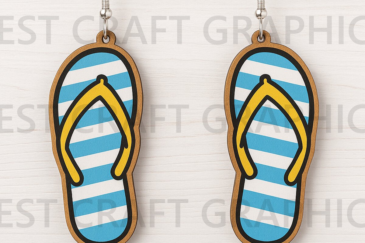 Intra απο ξύλο plywood 3mm-4mm πάχος - Σκουλαρίκια Flip Flop  Summer File Δίασταση 3x3 cm INTRAFABR-123127323