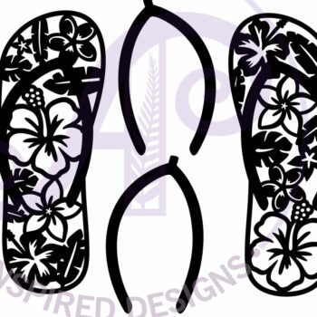 Intra απο ξύλο plywood 3mm-4mm πάχος - Πινακίδα Flip Flop Tropical Flowers Layered Δίασταση 40x50 cm INTRAFABR-111088489 - Image 3