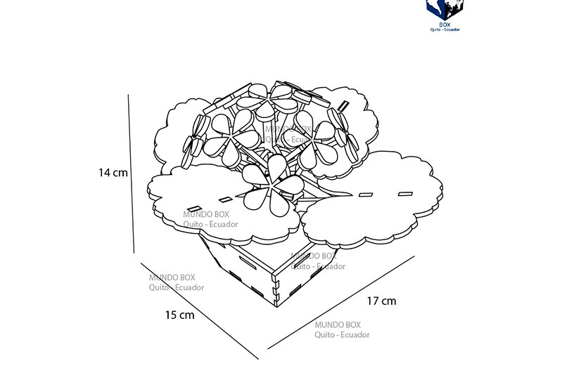 Intra απο ξύλο plywood 3mm-4mm πάχος - Γεράνι Λουλούδι Κοπή Laser Για 3mm Δίασταση 20x20 cm INTRAFABR-121547400