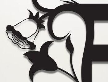 Intra απο ξύλο plywood 3mm-4mm πάχος - Floral Alphabet Laser Cut , F γράμμα Δίασταση 30x20 cm INTRAFABR-35083030 - Image 1