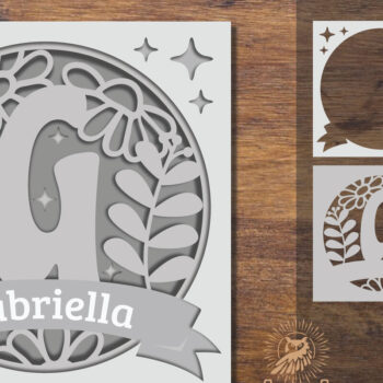 Intra απο ξύλο plywood 3mm-4mm πάχος - Floral Alphabet Shadow Box - Letter G Δίασταση 25x25 cm INTRAFABR-92886516 - Image 1