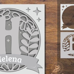 Intra απο ξύλο plywood 3mm-4mm πάχος - Floral Alphabet Shadow Box - Letter H Δίασταση 25x25 cm INTRAFABR-92886573