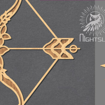 Intra απο ξύλο plywood 3mm-4mm πάχος - Floral Arrow Cut Laser Decoration 4 Δίασταση 20x20 cm INTRAFABR-123402071 - Image 1