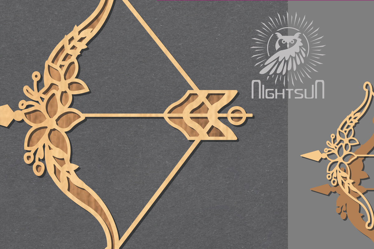 Intra απο ξύλο plywood 3mm-4mm πάχος - Floral Arrow Cut Laser Decoration 4 Δίασταση 20x20 cm INTRAFABR-123402071