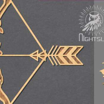 Intra απο ξύλο plywood 3mm-4mm πάχος - Floral Arrow Cut Laser Decoration 5 Δίασταση 20x20 cm INTRAFABR-123402092 - Image 1