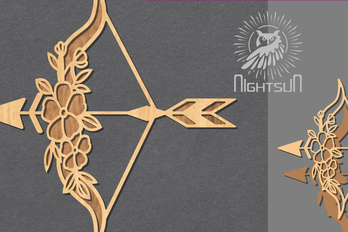 Intra απο ξύλο plywood 3mm-4mm πάχος - Floral Arrow Cut Laser Decoration 6 Δίασταση 20x20 cm INTRAFABR-123402103
