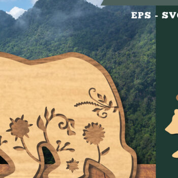 Intra απο ξύλο plywood 3mm-4mm πάχος - Floral Bear Cut Laser Decoration 3 Δίασταση 20x20 cm INTRAFABR-112847519 - Image 1