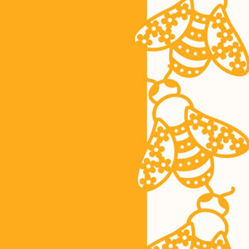 Intra απο ξύλο plywood 3mm-4mm πάχος - Floral Bees Lace Edge Card Δίασταση 7x5 cm INTRAFABR-4539621 - Image 1