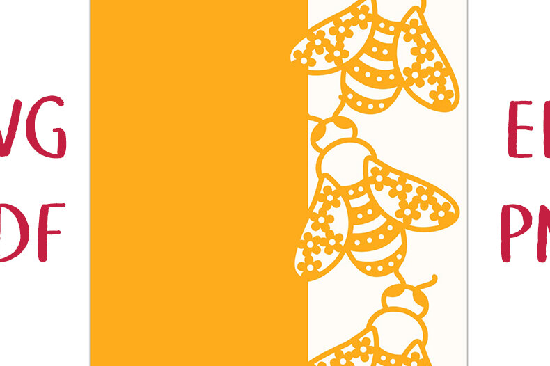 Intra απο ξύλο plywood 3mm-4mm πάχος - Floral Bees Lace Edge Card Δίασταση 7x5 cm INTRAFABR-4539621