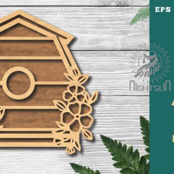 Intra απο ξύλο plywood 3mm-4mm πάχος - Floral Birdhouse Cut Laser Decoration 3 Δίασταση 20x20 cm INTRAFABR-115872901 - Image 1