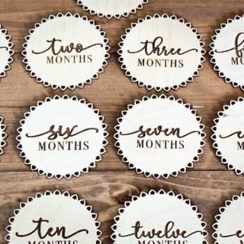 Intra απο ξύλο plywood 3mm-4mm πάχος - Floral Boho Baby Milestone Δίασταση 30x20 cm INTRAFABR-75320069 - Image 6