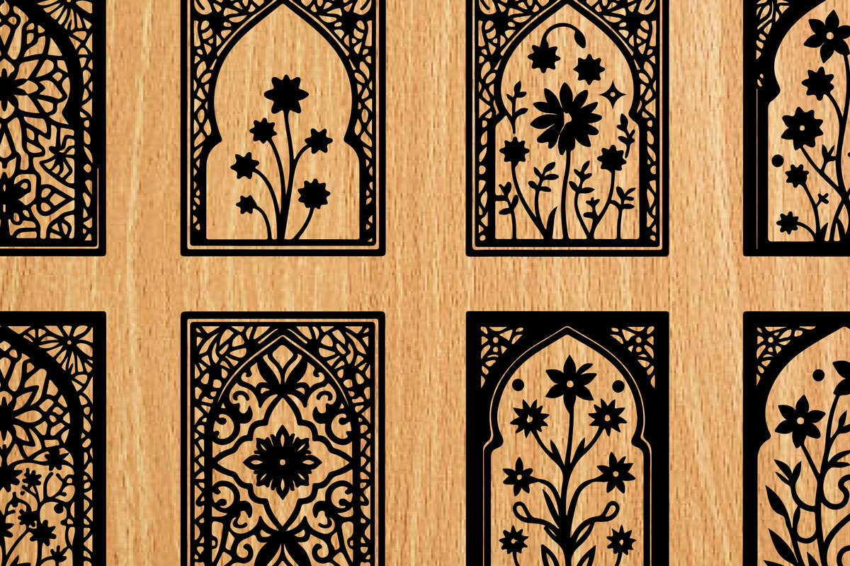 Intra απο ξύλο plywood 3mm-4mm πάχος -  λέιζερ σελιδοδεικτών Floral Δίασταση 4x4 cm INTRAFABR-118275125