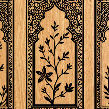 Intra απο ξύλο plywood 3mm-4mm πάχος -  λέιζερ σελιδοδεικτών Floral Δίασταση 4x4 cm INTRAFABR-118275208 - Image 2