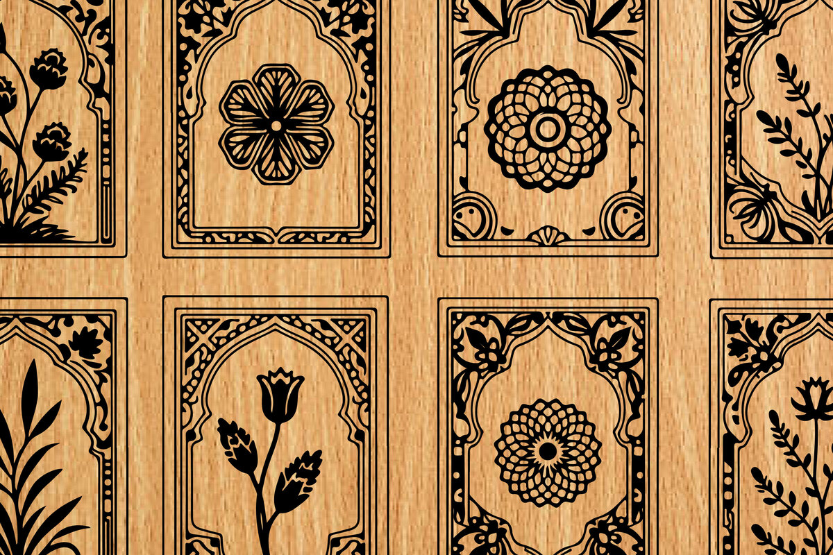 Intra απο ξύλο plywood 3mm-4mm πάχος -  λέιζερ σελιδοδεικτών Floral Δίασταση 4x4 cm INTRAFABR-118275847