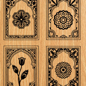 Intra απο ξύλο plywood 3mm-4mm πάχος -  λέιζερ σελιδοδεικτών Floral Δίασταση 4x4 cm INTRAFABR-118275847 - Image 3