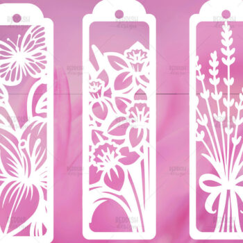 Intra απο ξύλο plywood 3mm-4mm πάχος - Floral σελιδοδείκτες Paper Cut  Δίασταση 7x7 cm INTRAFABR-114694269 - Image 1