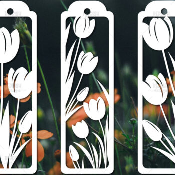 Intra απο ξύλο plywood 3mm-4mm πάχος - Floral σελιδοδείκτες Paper Cut Δίασταση 7x7 cm INTRAFABR-114694240 - Image 1