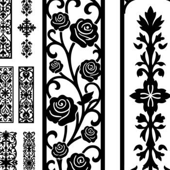 Intra απο ξύλο plywood 3mm-4mm πάχος - Πακέτο με μοτίβο κοπής με φλοράλ Border Δίασταση 30x30 cm INTRAFABR-125165384 - Image 3