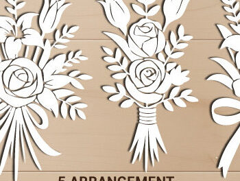 Intra απο ξύλο plywood 3mm-4mm πάχος - Floral Bouquet Cut Mega Bundle 1606 Δίασταση 20x20 cm INTRAFABR-122052255 - Image 1