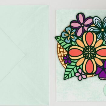 Intra απο ξύλο plywood 3mm-4mm πάχος - Μπουκέτο λουλουδιών σε στυλ Ζεν Doodle Δίασταση 6x6 cm INTRAFABR-35405149 - Image 3