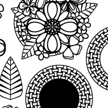 Intra απο ξύλο plywood 3mm-4mm πάχος - Μπουκέτο λουλουδιών σε στυλ Ζεν Doodle Δίασταση 6x6 cm INTRAFABR-35405149 - Image 6