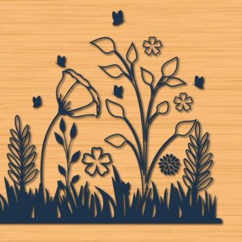 Intra απο ξύλο plywood 3mm-4mm πάχος - Floral Branch Laser Cut Δίασταση 30x20 cm INTRAFABR-32033644 - Image 1