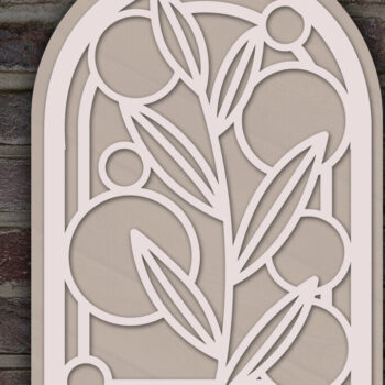 Intra απο ξύλο plywood 3mm-4mm πάχος - Floral Branches Layered Δίασταση 20x20 cm INTRAFABR-120445053 - Image 1