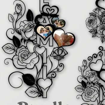 Intra απο ξύλο plywood 3mm-4mm πάχος - Floral Bundle Love Mom Dad Family Home Δίασταση 20x25 cm INTRAFABR-35391921 - Image 2