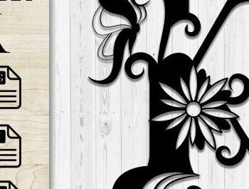 Intra απο ξύλο plywood 3mm-4mm πάχος - Floral Butterfly Alphabet Κ Δίασταση 30x20 cm INTRAFABR-35741536 - Image 1