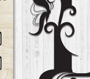 Intra απο ξύλο plywood 3mm-4mm πάχος - Floral Butterfly Alphabet L Δίασταση 30x20 cm INTRAFABR-35741525