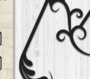 Intra απο ξύλο plywood 3mm-4mm πάχος - Floral Butterfly Alphabet Cut Laser M Δίασταση 30x20 cm INTRAFABR-35741511