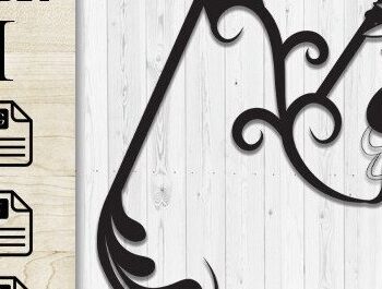 Intra απο ξύλο plywood 3mm-4mm πάχος - Floral Butterfly Alphabet Cut Laser M Δίασταση 30x20 cm INTRAFABR-35741511 - Image 1