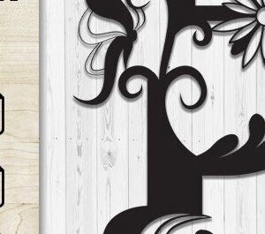 Intra απο ξύλο plywood 3mm-4mm πάχος - Floral Butterfly Alphabet R Δίασταση 30x20 cm INTRAFABR-35741458