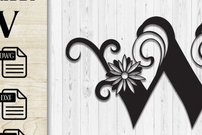 Intra απο ξύλο plywood 3mm-4mm πάχος - Floral Butterfly Alphabet Cut Laser W Δίασταση 30x20 cm INTRAFABR-35741881
