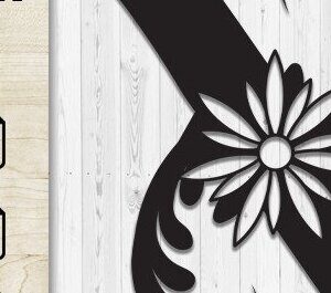 Intra απο ξύλο plywood 3mm-4mm πάχος - Floral Butterfly Alphabet Laser Cut X Δίασταση 30x20 cm INTRAFABR-35741883