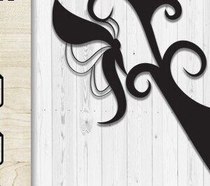 Intra απο ξύλο plywood 3mm-4mm πάχος - Floral Butterfly Alphabet Laser Cut Y Δίασταση 30x20 cm INTRAFABR-35741887