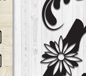 Intra απο ξύλο plywood 3mm-4mm πάχος - Floral Butterfly Alphabet Laser Cut Z Δίασταση 30x20 cm INTRAFABR-35741892