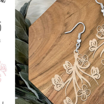 Intra απο ξύλο plywood 3mm-4mm πάχος - Φλοράλ Σκουλαρίκια πεταλούδας  κοπής με λέιζερ Δίασταση 900x900 cm INTRAFABR-120418685 - Image 1