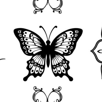 Intra απο ξύλο plywood 3mm-4mm πάχος - Floral Πλαίσιο Πεταλούδας Σετ Laser Cut Δίασταση 4x4 cm INTRAFABR-123769334 - Image 2