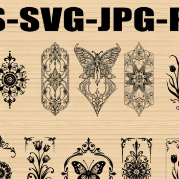 Intra απο ξύλο plywood 3mm-4mm πάχος - Σετ στολίδι με φλοράλ πεταλούδα Δίασταση 6x6 cm INTRAFABR-123769005 - Image 1